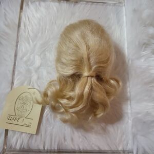 100% mohair doll wig by wee 3,NWT originally 120.00$ blonde in color,handsewn